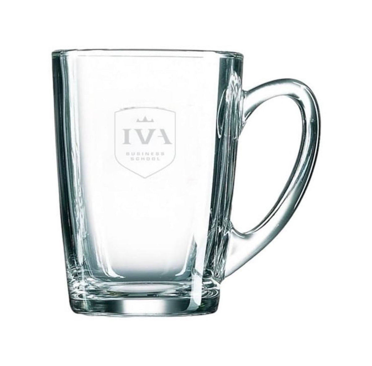IVA drinkglas van helder glas met het logo van IVA Driebergen Business School